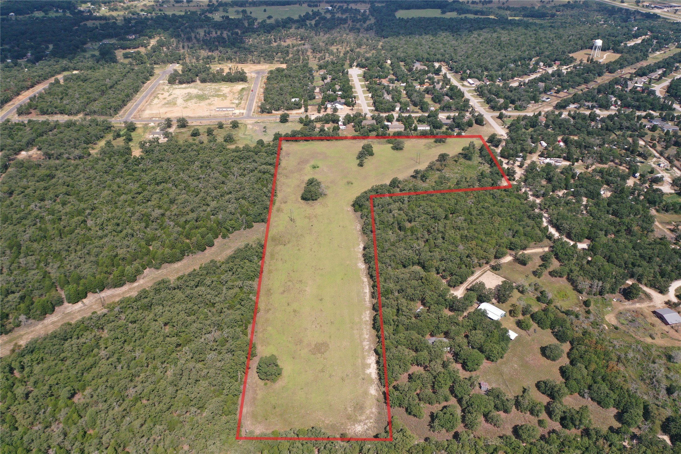446 Las Lomas Drive Elgin, TX 78621 - Photo 6 of 9 Overview of rural landscape featuring property parcel outlined