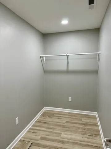 a view of a room with empty racks