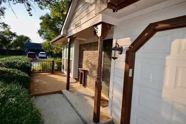 a view of living room with a porch