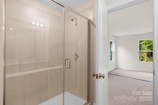 a bathroom with a shower