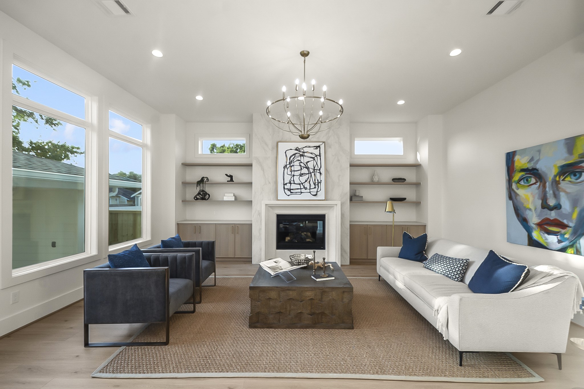 1109 Tabor Street Houston, TX 77009 - Photo 2 of 38 a living room with furniture and a fireplace