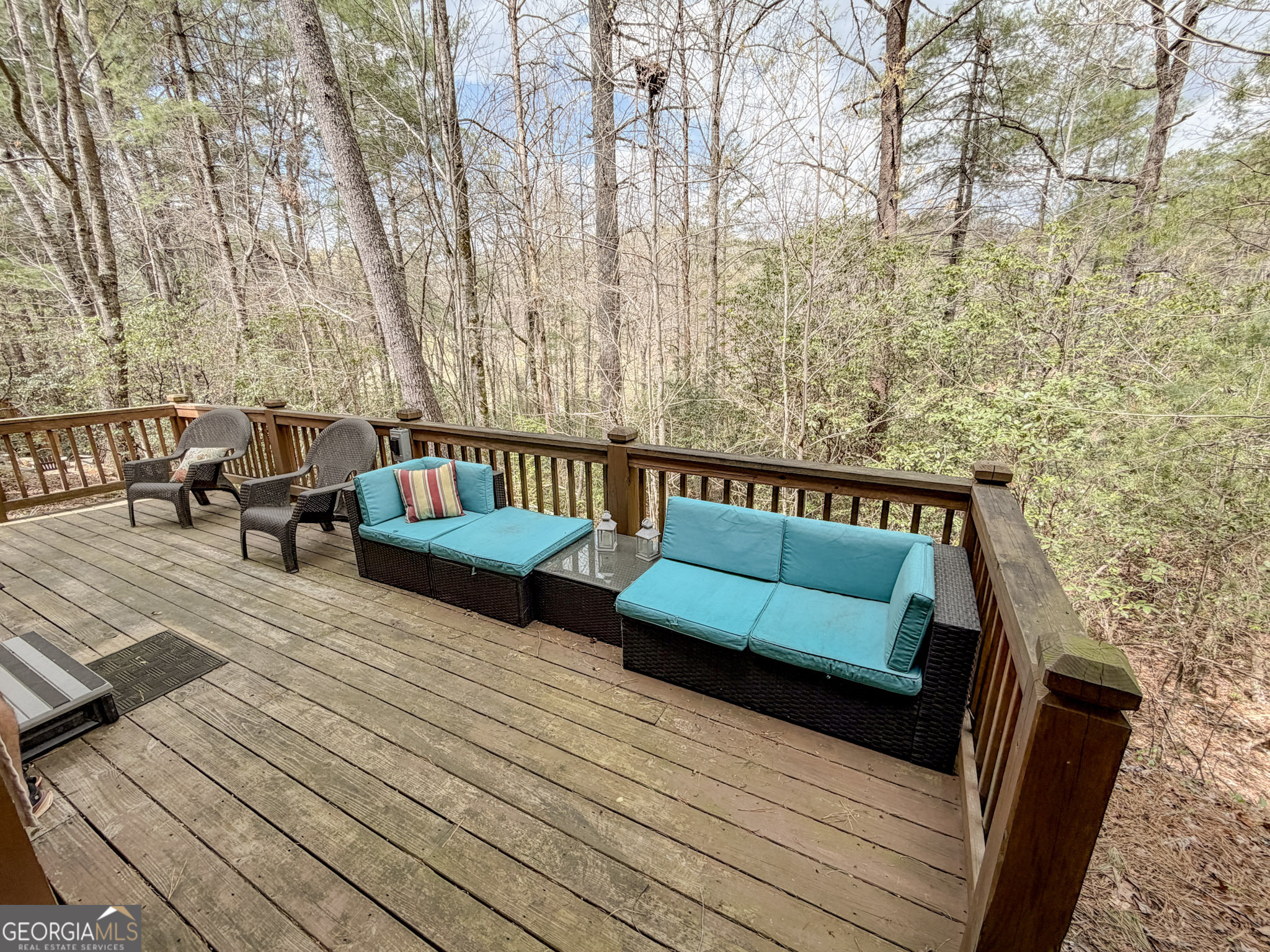 703 Zeppelin Strasse Helen, GA 30545 - Photo 28 of 28 a roof deck with couches and wooden floor