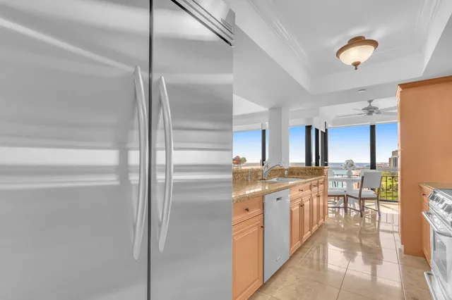 a view of a city with tall buildings in the background