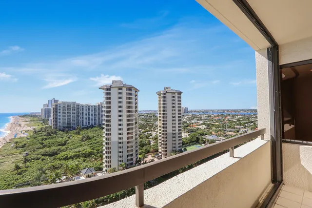 a view of an ocean from a balcony