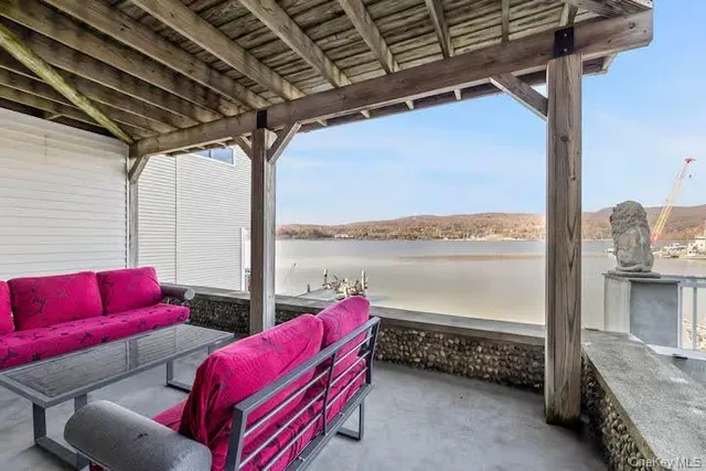 a outdoor space with furniture