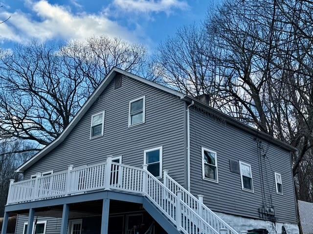 a front view of a house with balcony