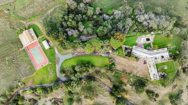 a view of an empty room with wooden floor and fireplace