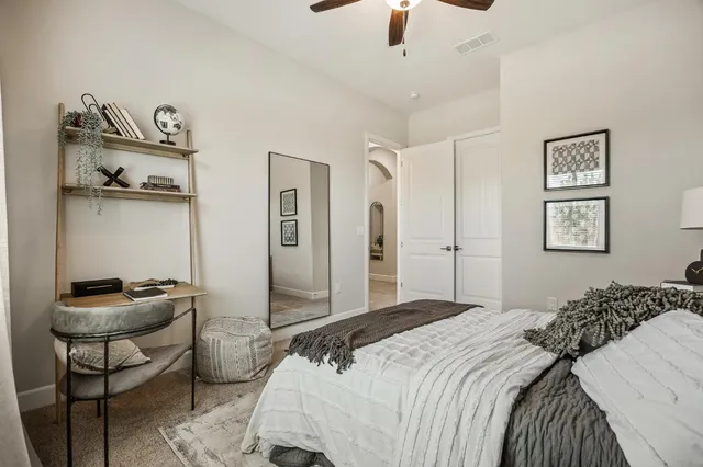 a view of a building with a street