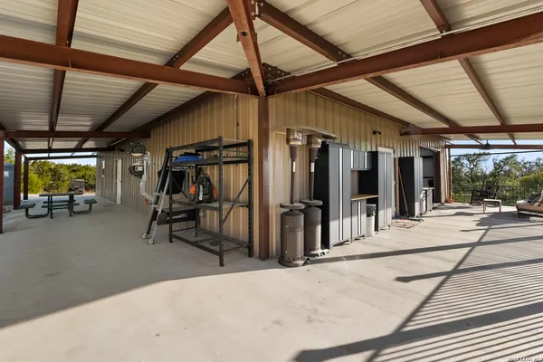 a view of a lake in middle of the town