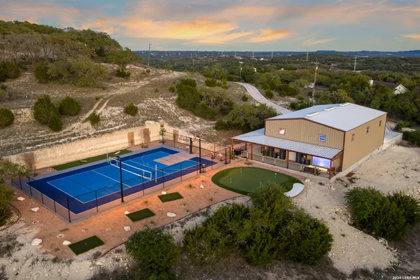 a view of a pool with a lake view