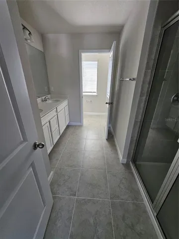 a view of an empty walk in closet