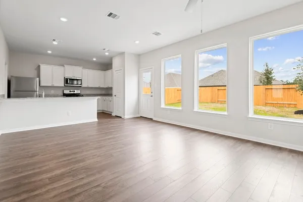 an empty room with a window