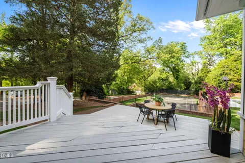 a view of a terrace with furniture