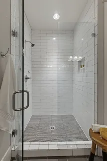 a bathroom with a shower