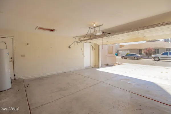 a view of a garage