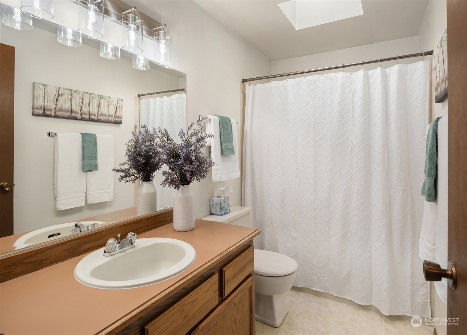 6049 5th Avenue Northwest Seattle, WA 98107 - Photo 14 of 22 a bathroom with a sink toilet and mirror