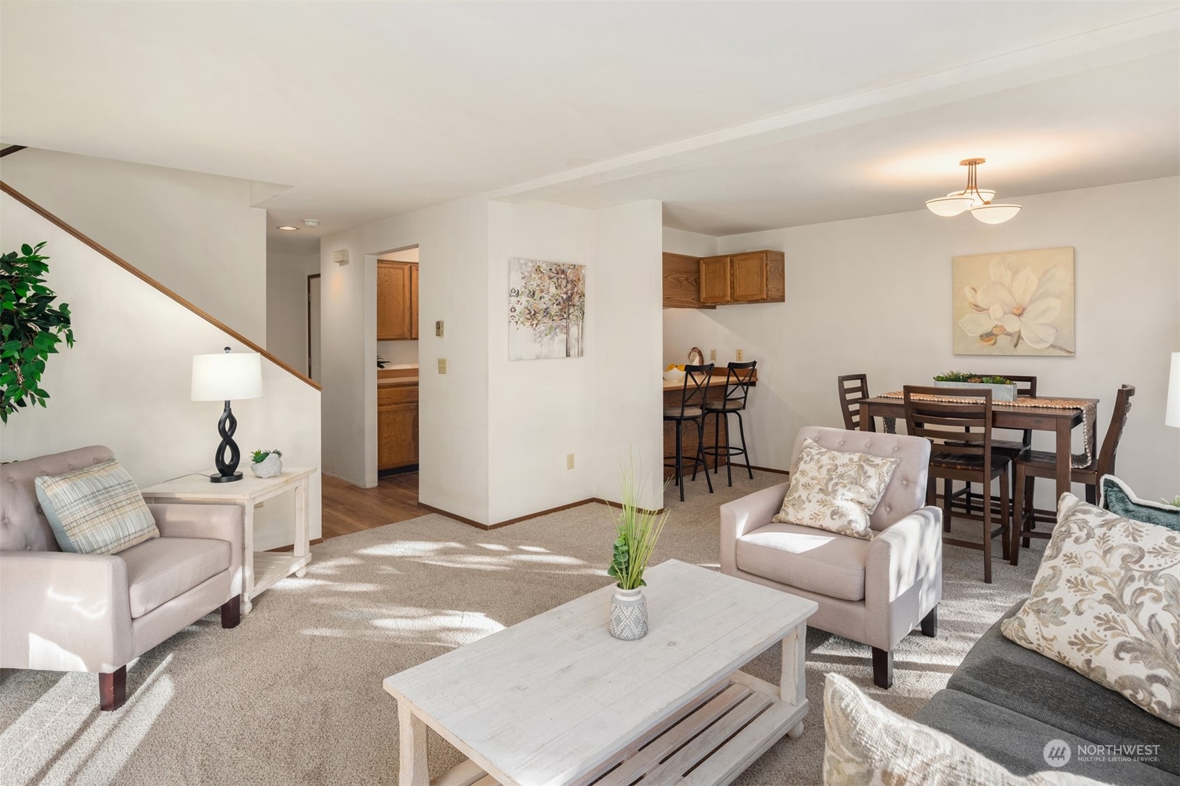 6049 5th Avenue Northwest Seattle, WA 98107 - Photo 5 of 22 a living room with furniture and wooden floor