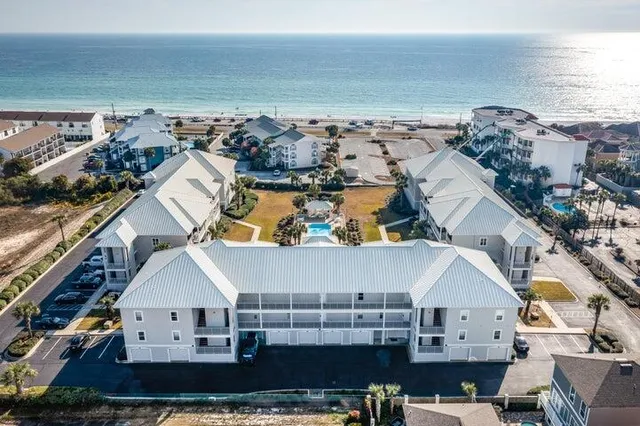 an aerial view of multiple house