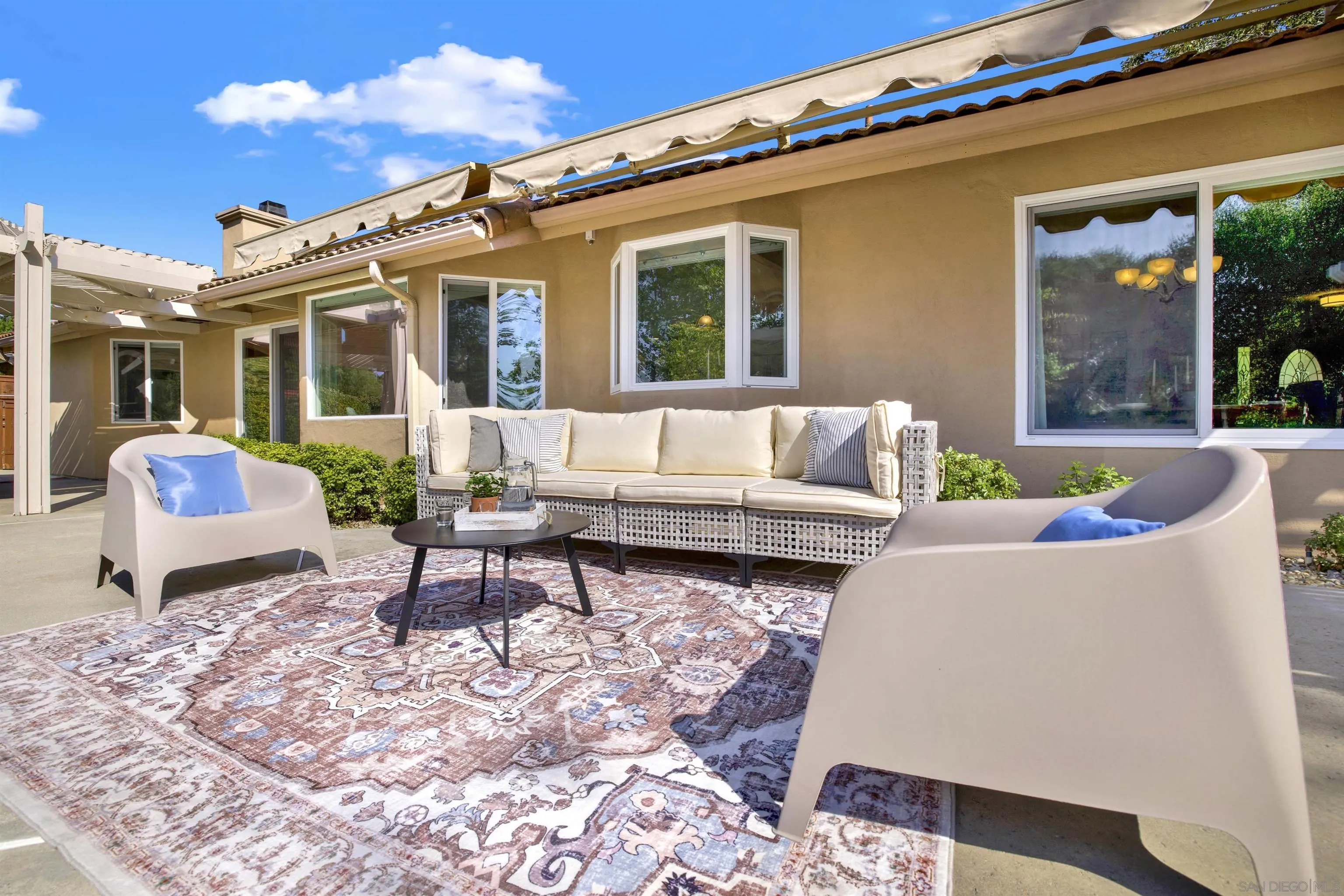 14012 Valley Springs Road Poway, CA 92064 - Photo 46 of 57 a view of a patio with couches table and chairs and potted plants