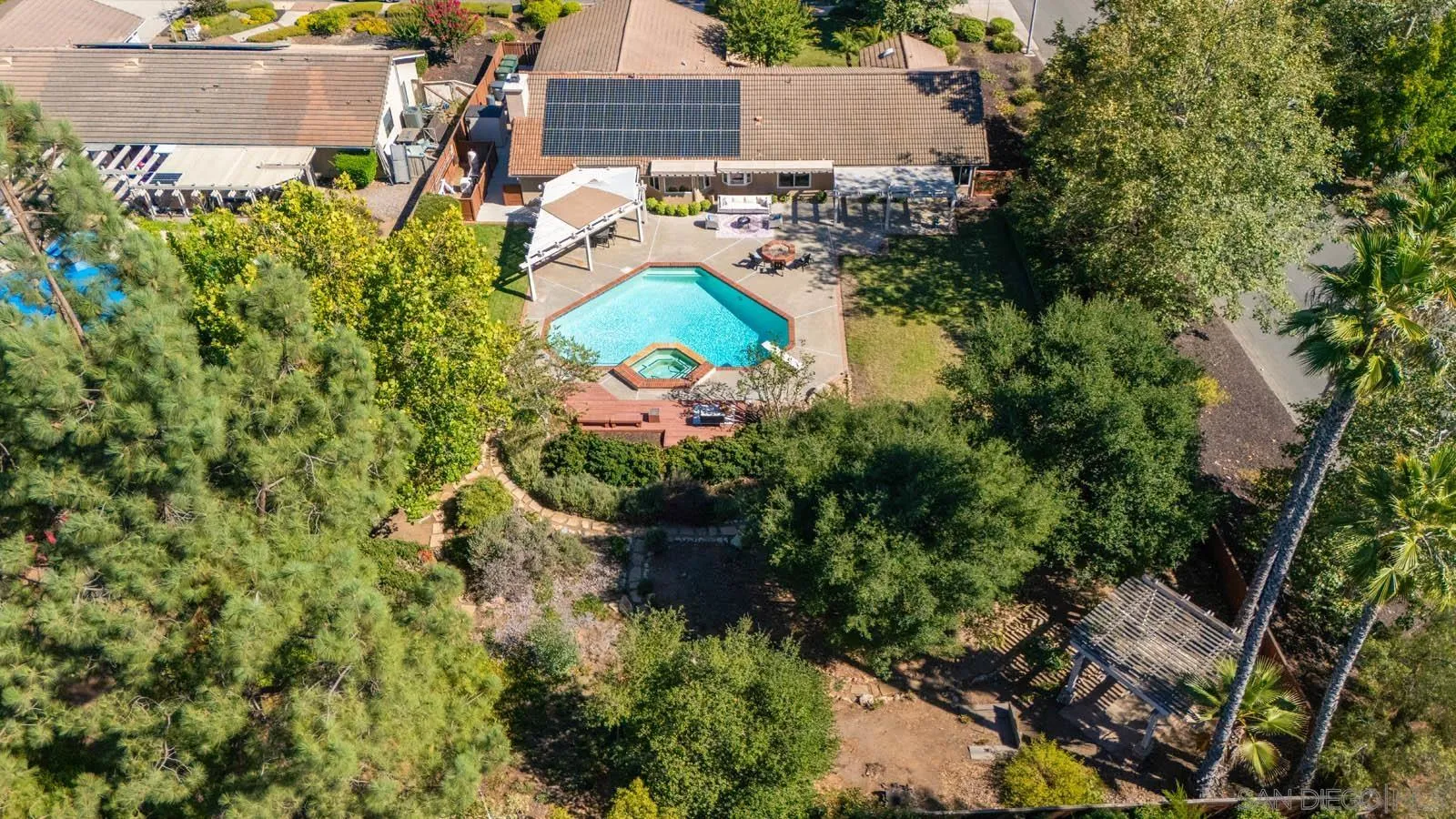 14012 Valley Springs Road Poway, CA 92064 - Photo 53 of 57 an aerial view of a house with a yard and garden