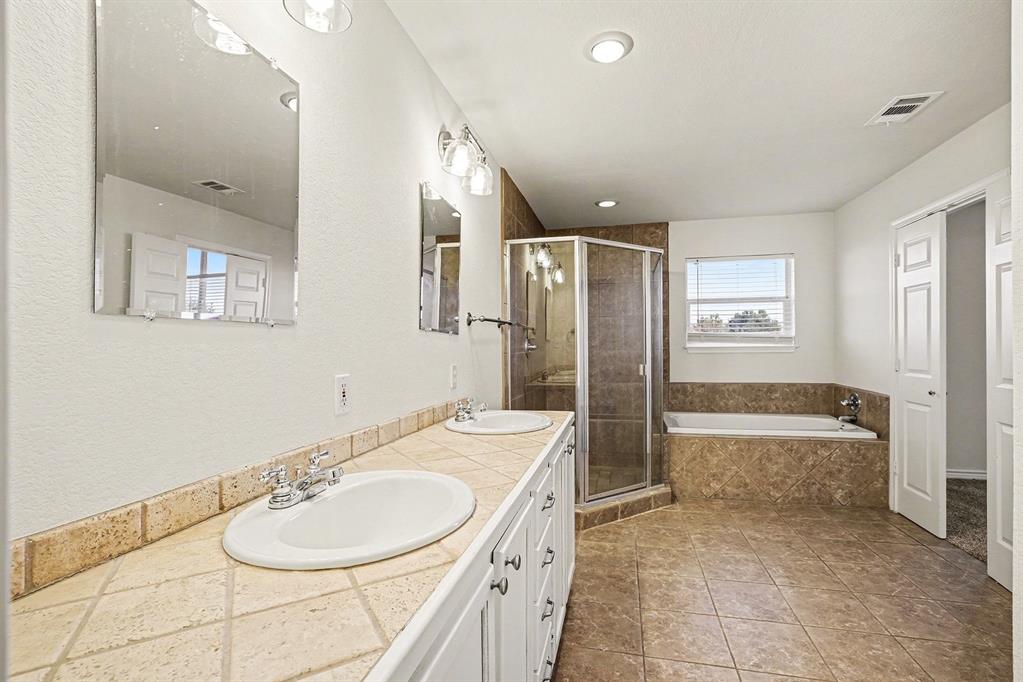 208 Cobblestone Circle Red Oak, TX 75154 - Photo 27 of 38 a bathroom with a sink and a mirror