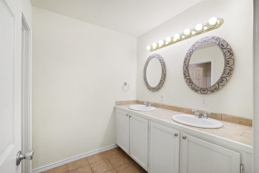 208 Cobblestone Circle Red Oak, TX 75154 - Photo 33 of 38 a bathroom with a sink and a mirror