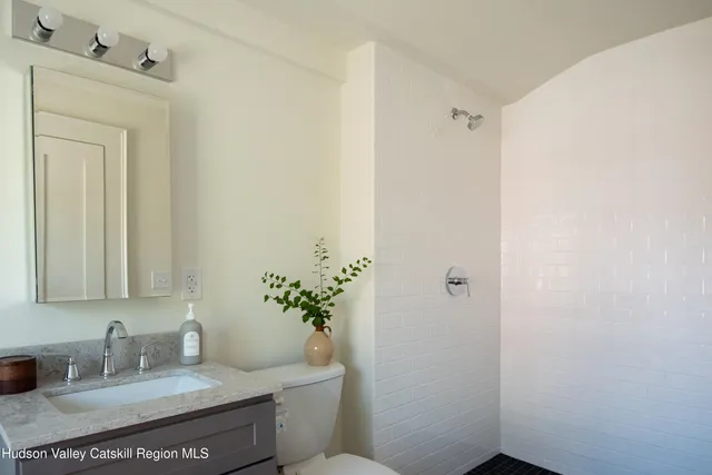 a bathroom with a sink toilet and vanity