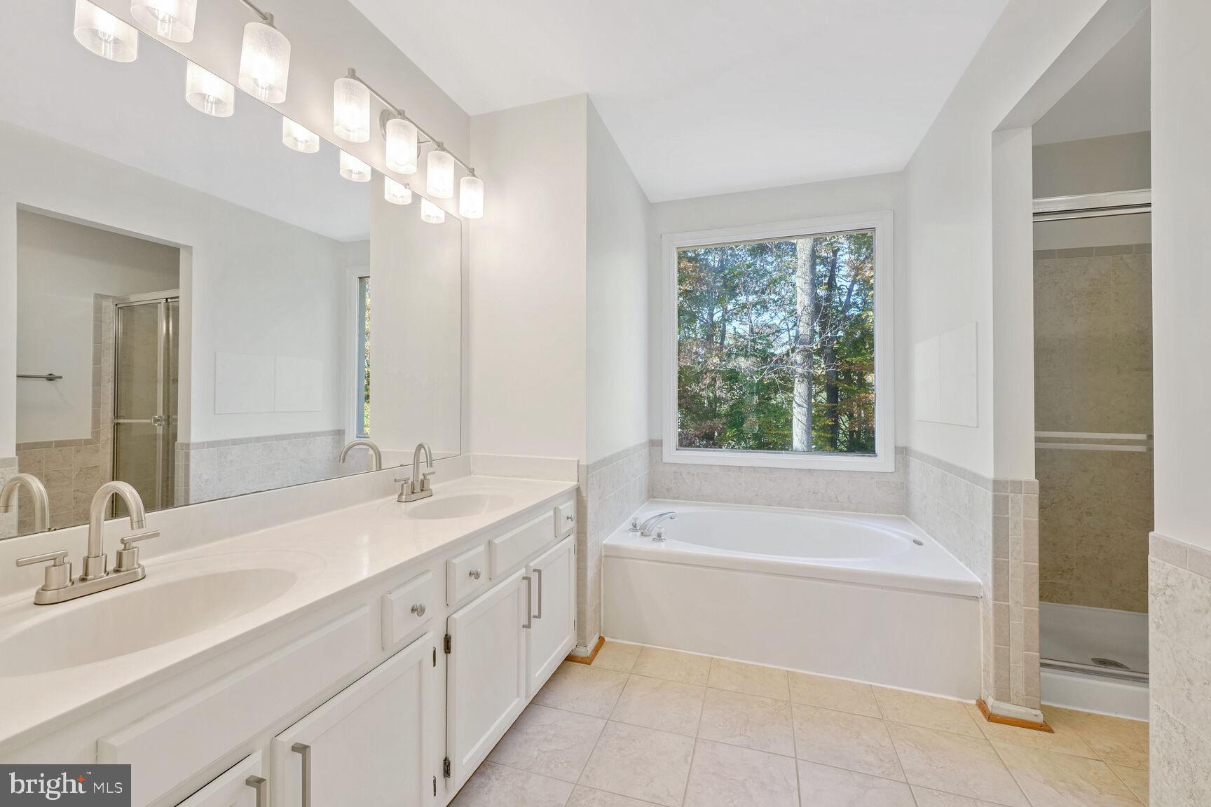 501 Dobbin Court Accokeek, MD 20607 - Photo 20 of 38 a bathroom with a tub a sink double vanity and a mirror