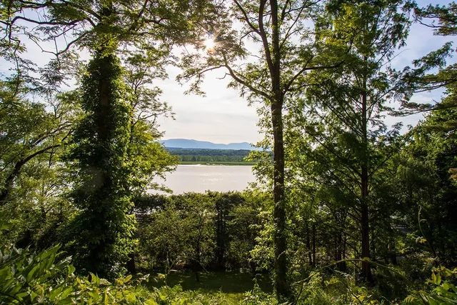 a view of lake from balcony