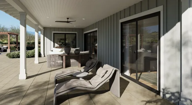 a living room with furniture