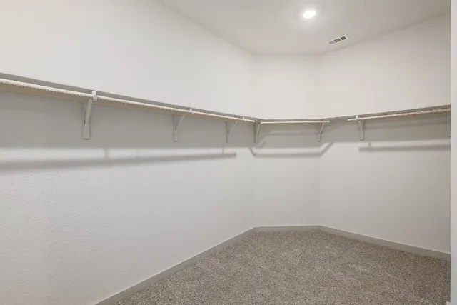 a view of an empty walk in closet