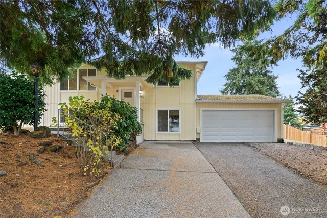 front view of a house with a street