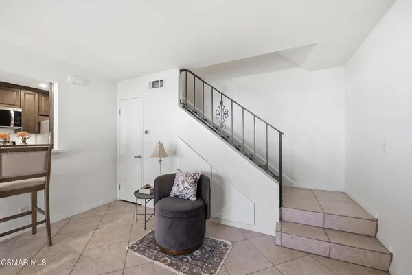 a view of entryway and workspace