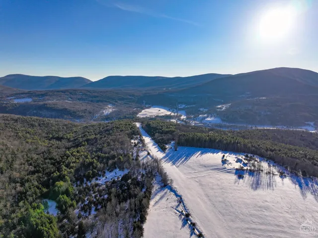 a view of a house with a mountain