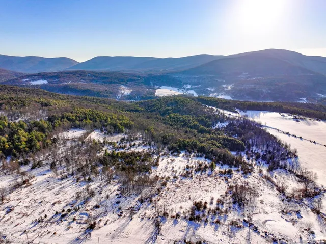 a view of a house with a mountain