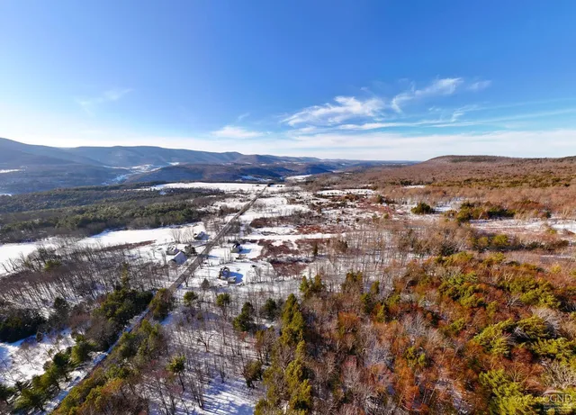 a view of city and mountain