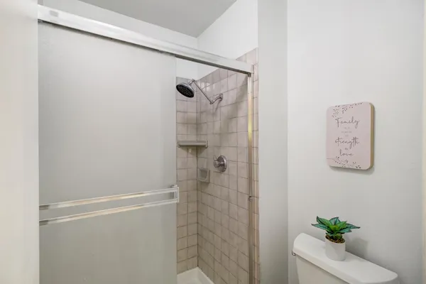 a bathroom with a shower