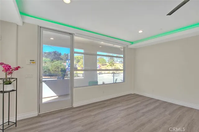 a view of a hallway with staircase