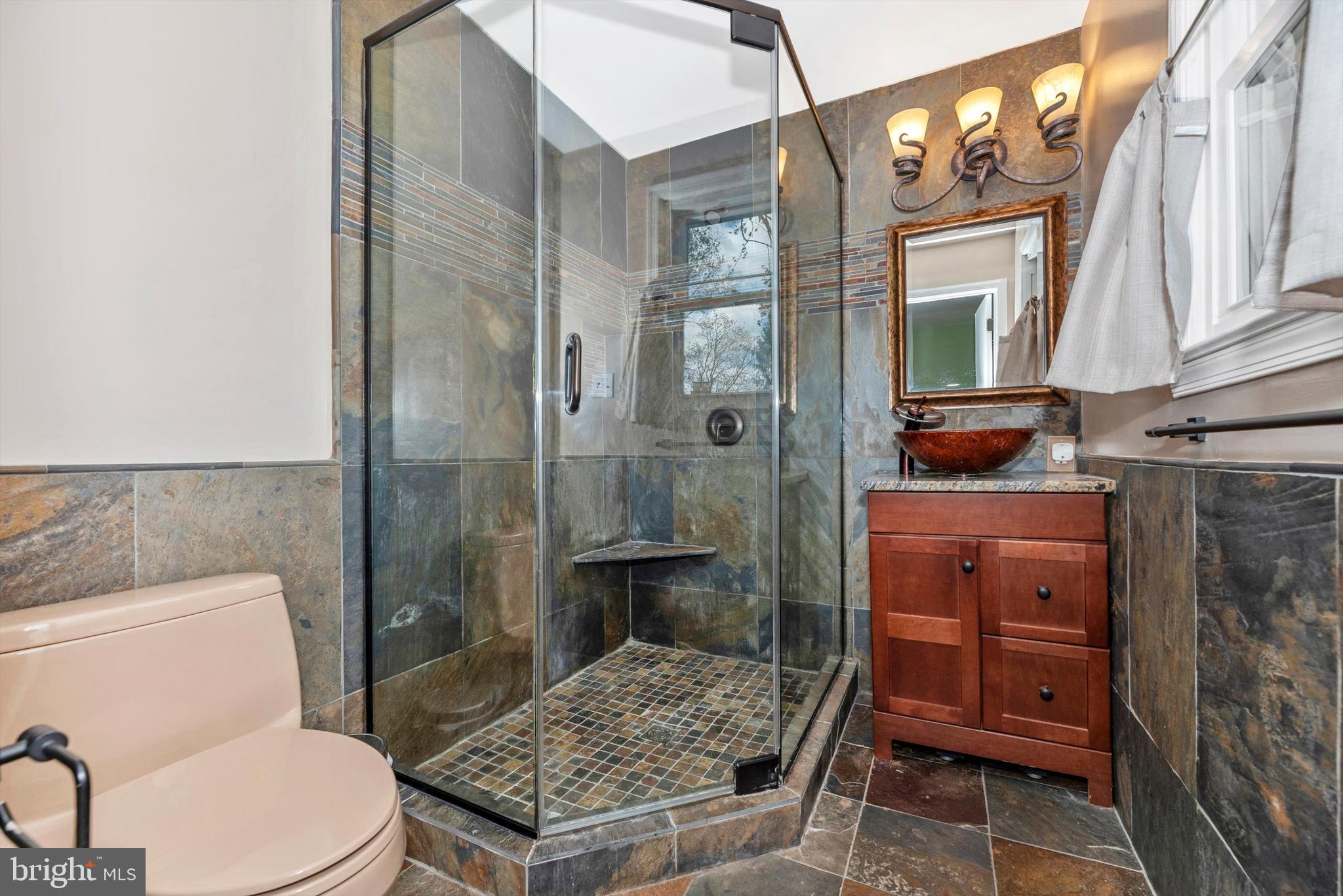 19605 Charline Manor Road Olney, MD 20832 - Photo 16 of 54 a bathroom with a toilet a sink and shower