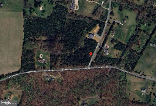 a white building with green trees