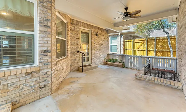 a view of an entryway with a chandelier