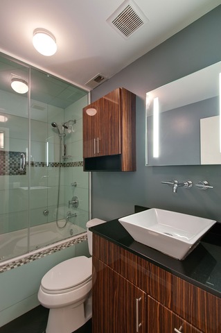 525 North Ada Street, Unit 27 Chicago, IL 60642 - Photo 13 of 18 a bathroom with a sink a toilet and shower