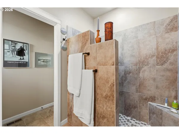 a bathroom with a shower
