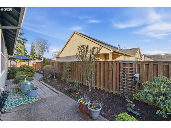 a view of a back yard of the house