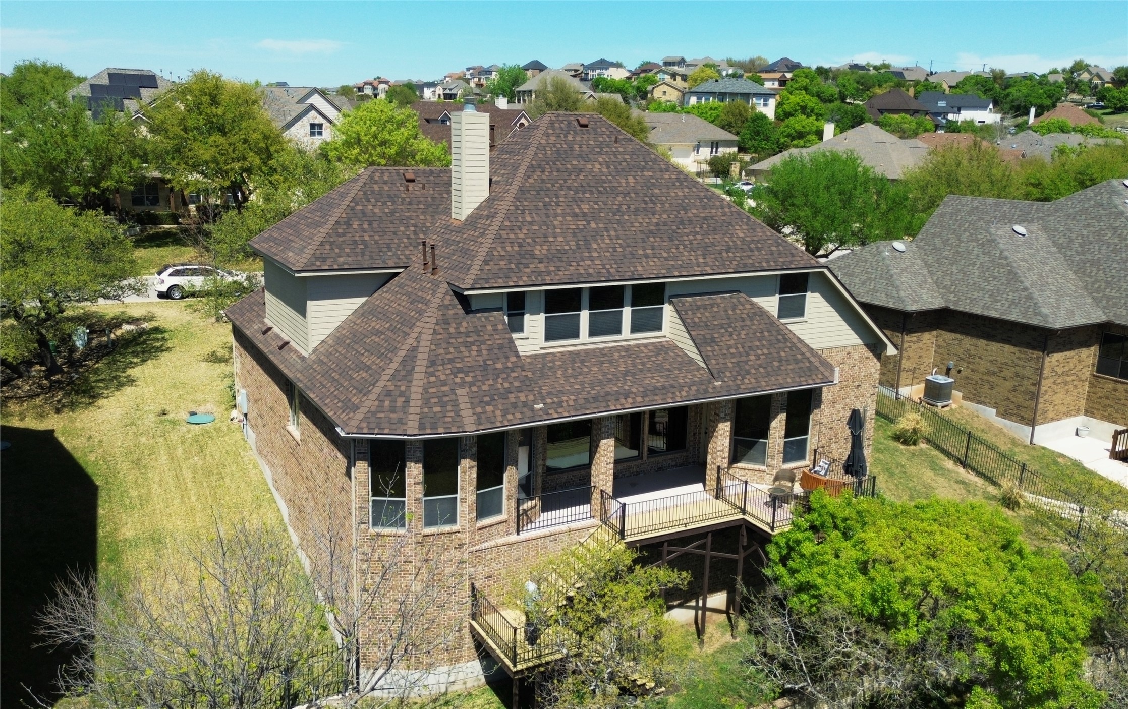 2404 First View Leander, TX 78641 - Photo 33 of 38 an aerial view of a house with a yard table and chairs