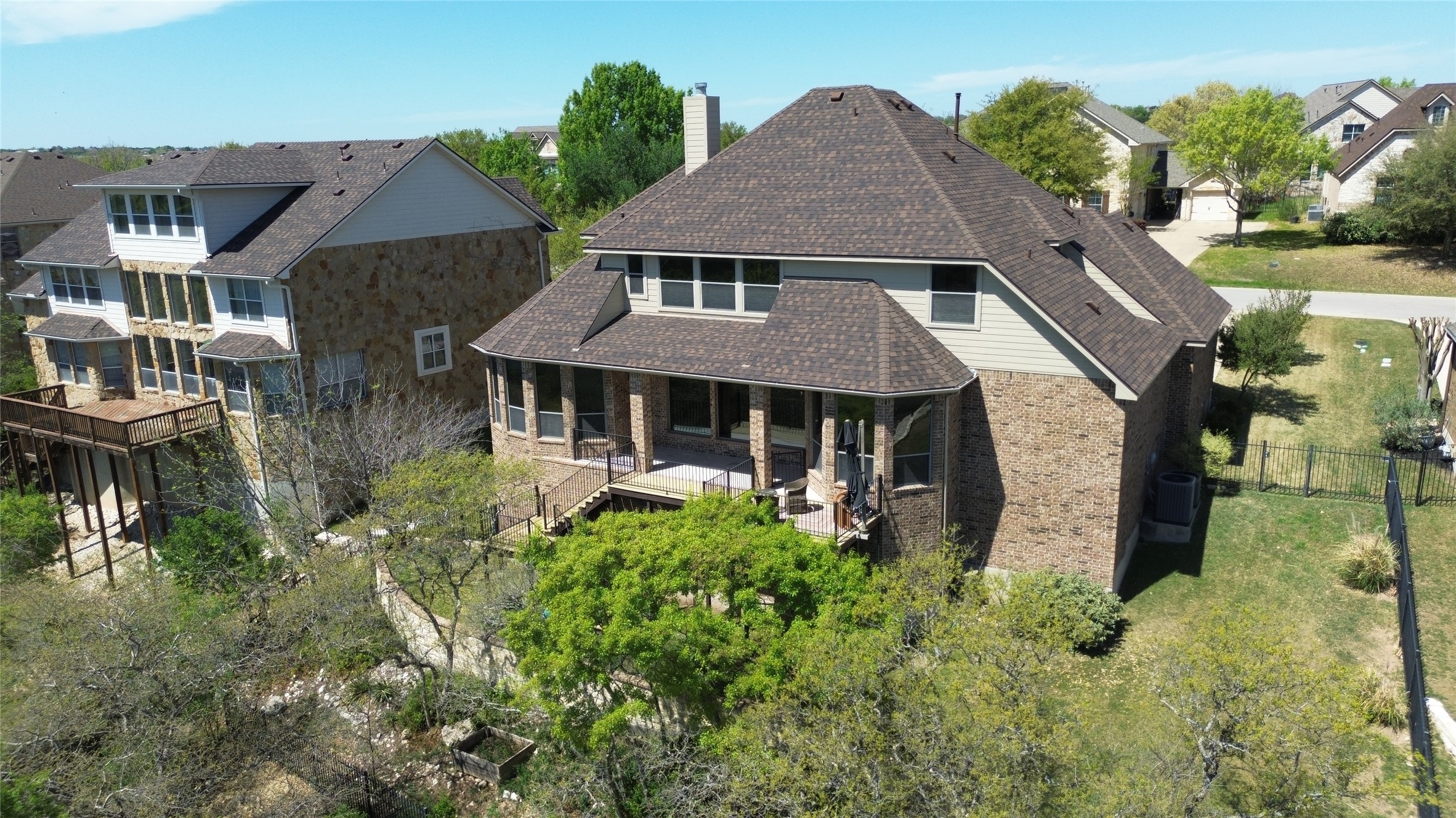 2404 First View Leander, TX 78641 - Photo 35 of 38 an aerial view of a house with swimming pool and garden