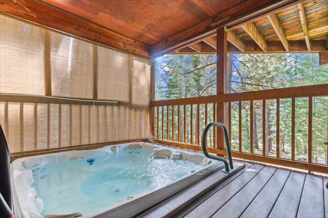 a view of a balcony with chairs