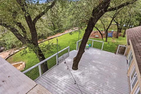 a park view with a seating space
