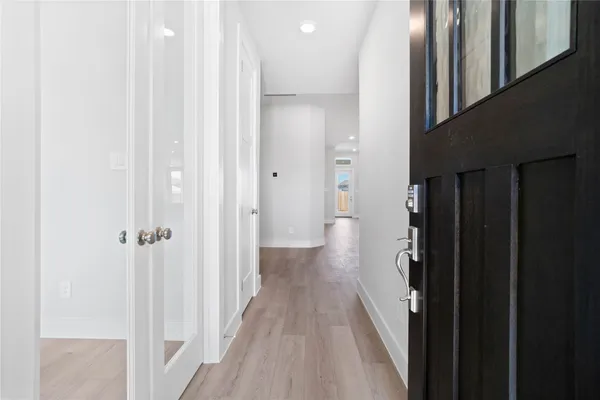 a view of an empty walk in closet