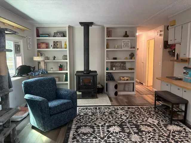 a living room with furniture